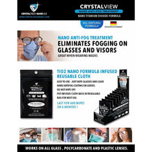 Load image into Gallery viewer, CrystalView Xtreme - Anti-Fog Wipe Treatment When Wearing Glasses & Visors With Masks