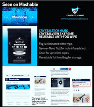 Load image into Gallery viewer, CrystalView Xtreme - Anti-Fog Wipe Treatment When Wearing Glasses & Visors With Masks