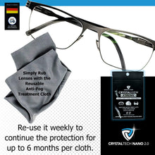 Load image into Gallery viewer, CrystalView Xtreme - Anti-Fog Wipe Treatment When Wearing Glasses & Visors With Masks
