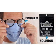Load image into Gallery viewer, CrystalView Xtreme - Anti-Fog Wipe Treatment When Wearing Glasses & Visors With Masks