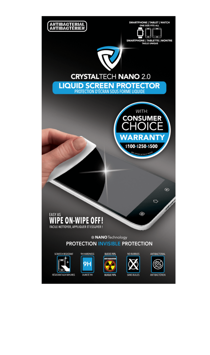 CrystalTech Universal Liquid Screen Protector For Phones And Tablets CrystalTech Nano