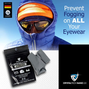 CrystalView Xtreme - Anti-Fog Wipe Treatment When Wearing Glasses & Visors With Masks